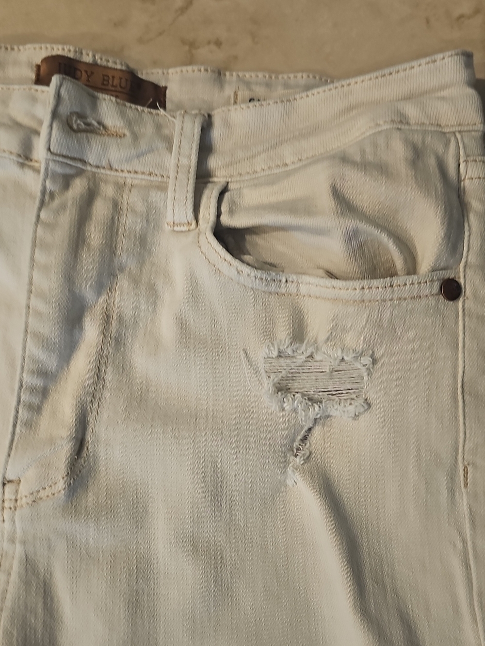 Judy Blue Cream High-Waist Garment Dyed Jeans - Picture 9 of 12